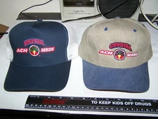 Lot of 2 Crystal ACH Beet Seed Baseball Trucker Cap Hat Mesh 