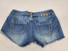 YNQ Jean Shorts Womens Junior Size 7/8 Blue Denim Distressed Casual Outdoors