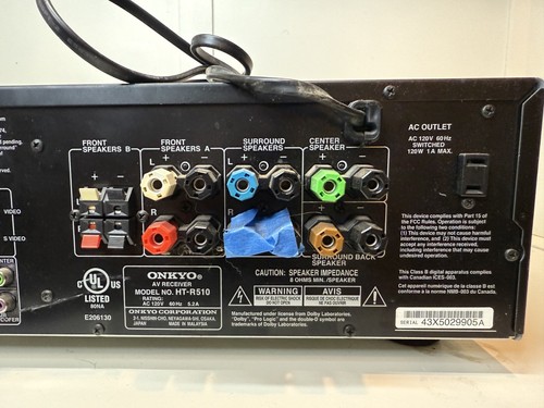 Onkyo HT-R510 Audio / Video Home Theater 6.1 Channel AV Amp Receiver TESTED WORK - Picture 9 of 9
