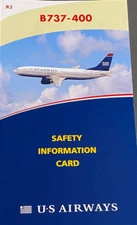 US AIRWAYS SAFETY CARD Boeing B-737-400 Revision #2 August 2011 b-737