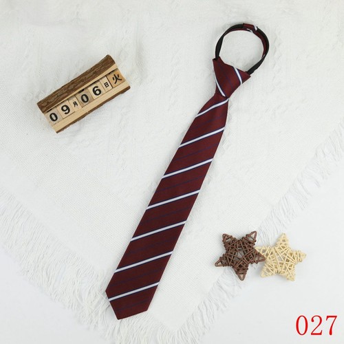 Girls/Boys 15" Fashion Skinny Slim Pre-tied Necktie With Zipper for 8-16Y Kids - Picture 38 of 65