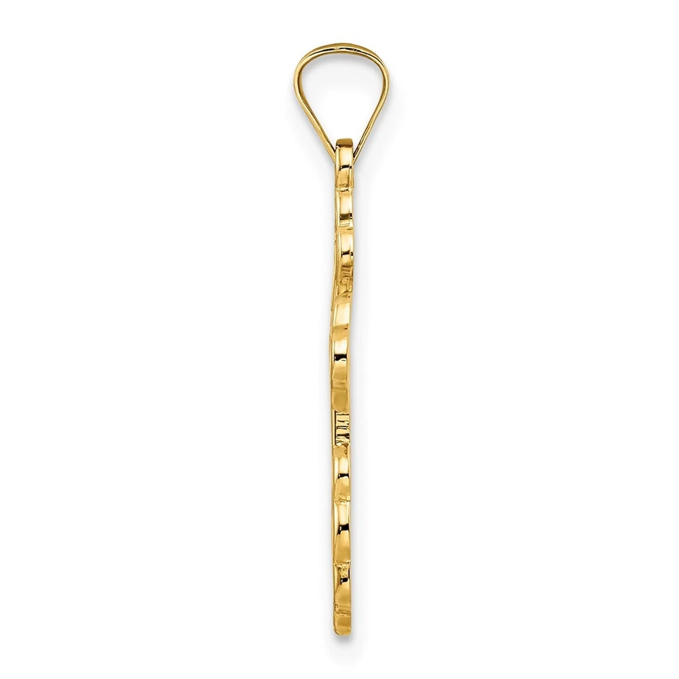 Colgante Cruz Sólida Oro Amarillo 14K Pulido Ortodoxo Oriental Esmalte Azul Foto 3 de 3