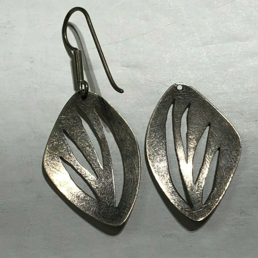 Native American Diamond Leaf Shaped Dangle Earrin… - image 7