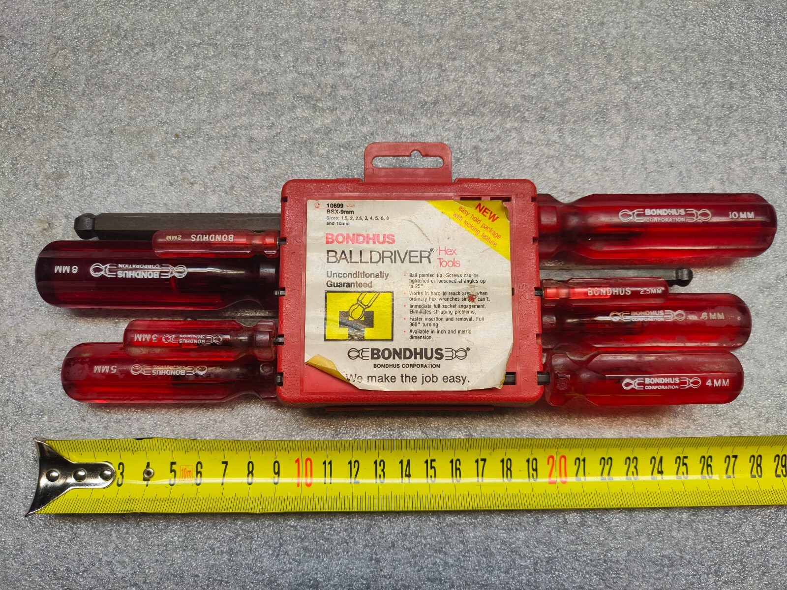Bondhus 10699 BallDriver Set 8 Cacciaviti Esagonali Metrici 2-10mm