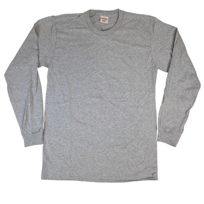 Supreme Long Sleeve Shirt Mens M Gray Made in USA Boxy Streetwear Pre-Shrunk