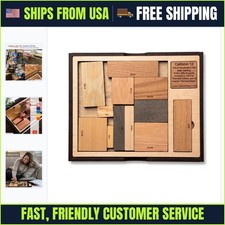 Wood Packing Puzzle 12 Piece Brain Teaser Brown 9.5" x 7.5" x .75" Made in USA
