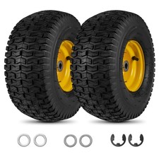 15x6.00-6Tubeless Tires Wheels 2 Pack ,4 PR/Ply Pneumatic Tires w/3  Centered Hub
