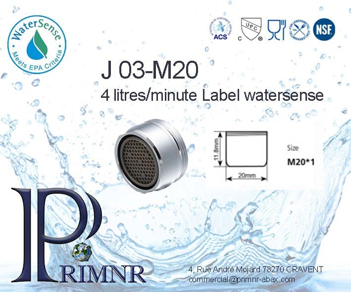 Mousseur robinet M20x1 pour réduire la consommation d'eau de la cuisine familiale