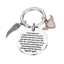 in Memory of Husband/Wife Gifts Sympathy Keychain with Angel I Was Supposed