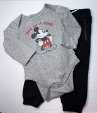 Disney Baby 18M Mickey Mouse 2-Piece Long Sleeve Graphic Bodysuit  Joggers Set