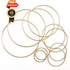 BigOtters Dream Catcher Rings, 10PCS Wreath Macrame Rings Multiple size, Gold