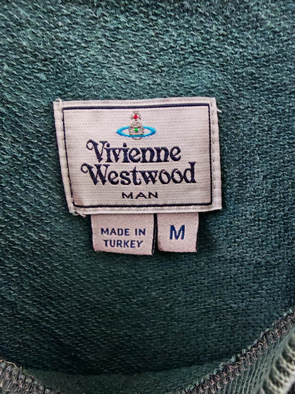 Vivienne Westwood MAN Sweatshirt Green Orb Logo Crew Neck Mens Jumper Size M image 4