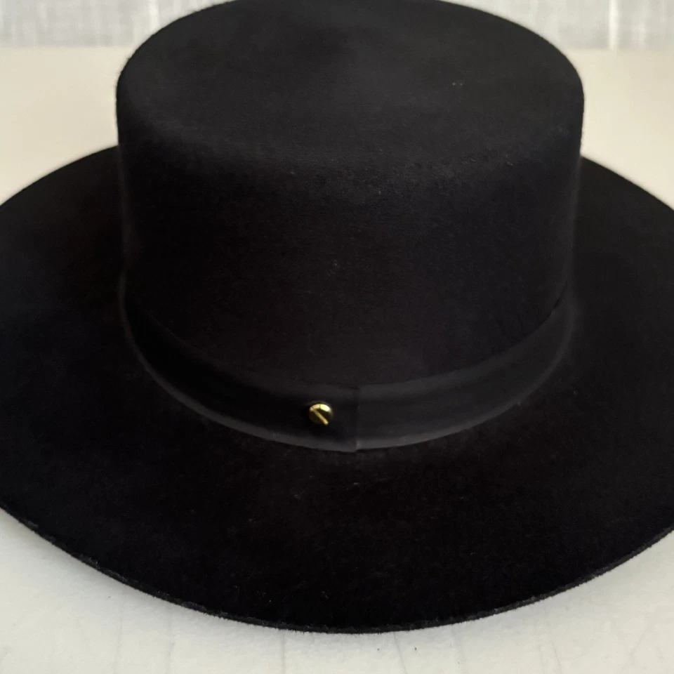 Janessa Leone Sombrero de Ala Ancha Plano Negro Talla Grande Clásico Verano Otoño Leer* Foto 4 de 4