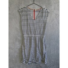 Tommy Hilfiger Denim Striped Cap Sleeve V Neck Drawstring Waist Dress XS