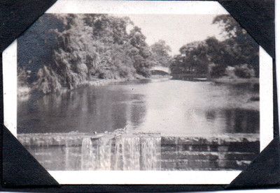 VINTAGE PHOTOGRAPH DAM BRIDGE RIVER SOUTH GROVE GOLF INDIANAPOLIS INDIANA PHOTO