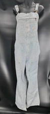 Carhartt Railroad Stripe Denim Bib Overalls 103042-969 Size XL Short 16/18 