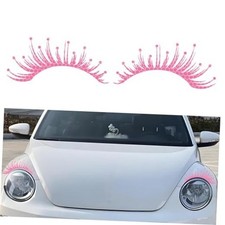 2pcs Car Headlight Eyelashes Stickers Reflective Eyelash Car Stickers Pink