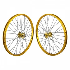 SE Bikes J24SG 24in Gold Wheelset with Sealed Bearings, Clincher Rim Brake,
