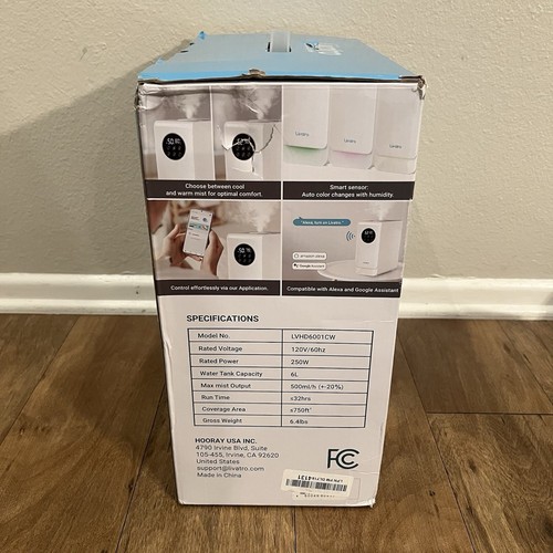 Livatro 6L Humidifier Smart Warm Cool Mist Humidifier | Voice Control | Alexa - Picture 4 of 4