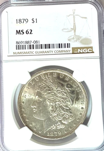 1879 $1 Morgan Silver One Dollar MS62 Philadelphia BU