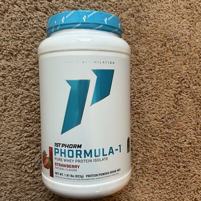1st Phorm Phormula-1 Pure Whey Protein Powder Strawberry  1.81 LB Expires 8/27