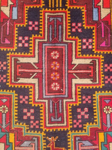 Vintage Handgeknüpfter Traditioneller Orientteppich Wolle Mehrfarbig 286x116cm - Bild 8 von 12