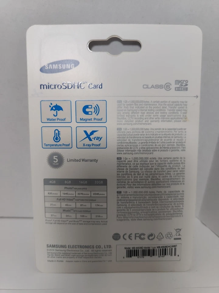 Samsung 8G Smart Choice Micro SDHC Card with SD Adapter  24MB/s Transfer Speed  - Image 2 of 2