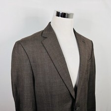 LRL Ralph Lauren 42L Sport Coat 100 Wool Brown Glen Plaid Two Button Vented