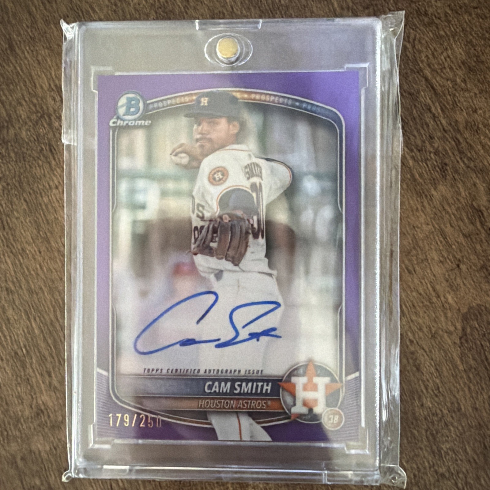 2025 Bowman Chrome Prospect Auto Cam Smith #CPA-CSM Purple Refractor /250 Astros