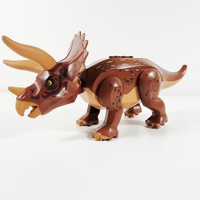 Lego Dinosaur Triceratops Minifigure Red Brown Jurassic World