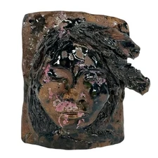 Clay Pottery Art Sculpture "Masks of Earth" Hand Made Piece Limited Edition #4