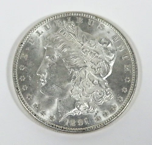 1891 Morgan Silver Dollar AU+