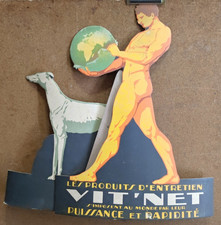 Carton publicitaire d'époque VIT'NET produits d'entretien - chien lévrier /RSC35