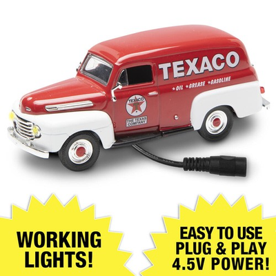 #ad MENARDS LIGHTED TEXACO 1948 FORD PANEL VAN TRUCK 1 48 O SCALE O GAUGE VEHICLE $21.95