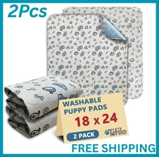 Washable Pee Pads for Dogs, 2 Pack Reusable Puppy Pads, 2Pcs 18x24, Gray