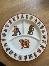 Tiffany  Co Alphabet Bears Child's Divided Plate Used
