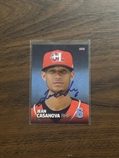 2018 Hickory Crawdads Jean Casanova RC Rookie IP Signed Autographed 