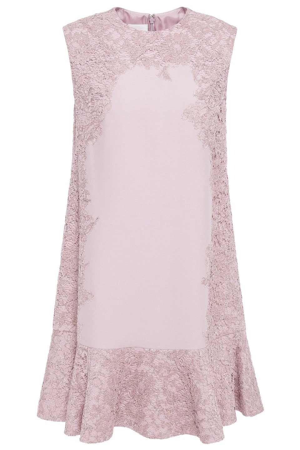 Valentino — Valentino Garavani Cady Floral Dress A-line Corded Lace-Paneled Blush Pink US8 M