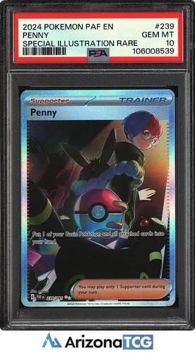 Pokemon 2024 Penny 239/091 Full Art SIR Paldean Fates GEM MINT PSA 10