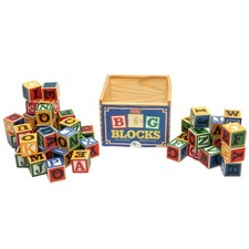 Big ABC Blocks 48 Piece Wooden Alphabet Block Set for Kids 19 Months Schylling