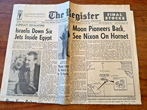 Man on Moon Pioneers Back Meet Nixon July 24, 1969 The Register Newspaper