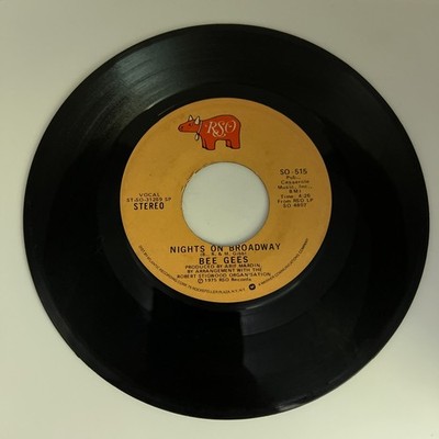Vinyl 45 RPM Record -Bee Gees Nights On Broadway / Edge of the Universe
