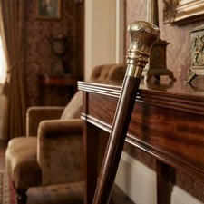 Brass Handle Walking Cane Handmade Wooden Gentleman Cane Antique Style