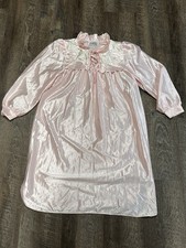 Vintage Featherbed Nightgown Bow Detail Pink Size Small Grandmacore