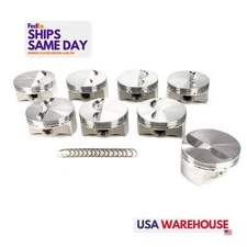 Je Pistons 258031, Set of 8 Aluminum Sbc Flat Top Piston Set 4.045 Bore -5Cc 