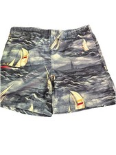Men's Medium Nautica Sailing Sailboats Trunk Swim Shorts w/ drawstring 3 pockets