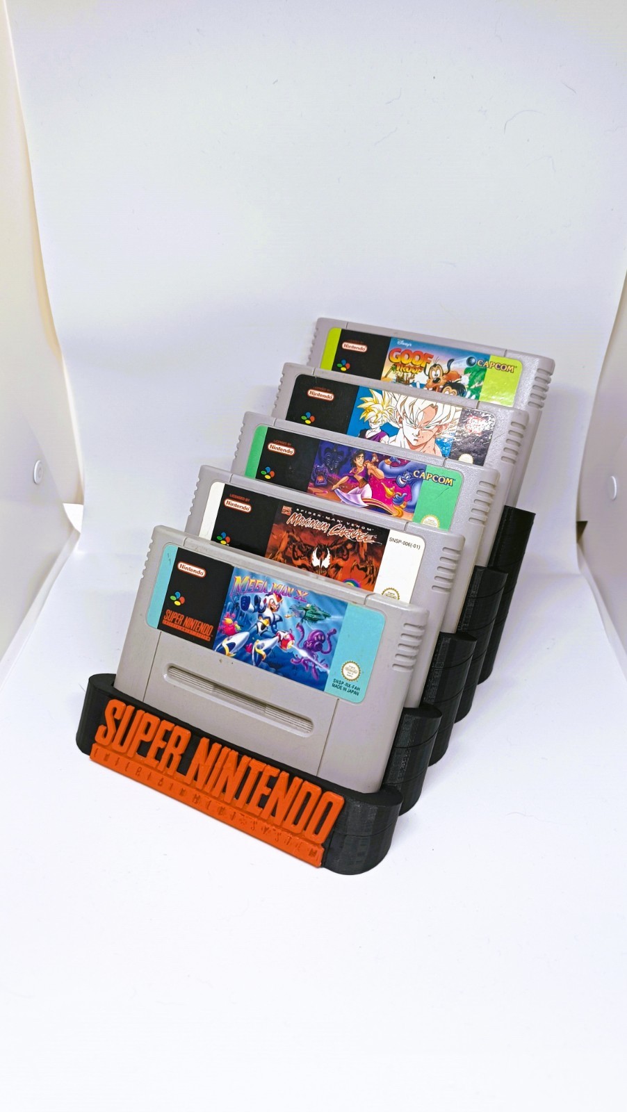 Support de cartouche Nintendo SNES PAL - Rangement noir pour 10 jeux vidéo
