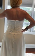 Halter White Classic A-Line Full-Length Wedding Dress Size S NWOT. Never worn.