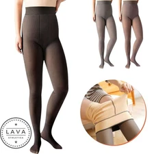 Women's Thermal Lined Translucent Pantyhose Stockings Winter Fleece Warm Tights