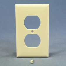 Cooper 5132LA Light Almond 1-Gang Receptacle Nylon Wallplate Duplex Outlet Cover